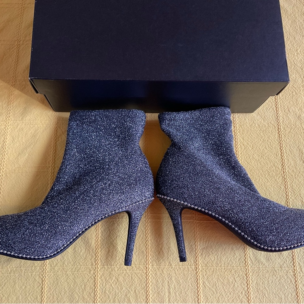 BARLEY WORN ….COACH WHITNEY LUREX BOOTIE Ankle Boots - Picture 2 of 11